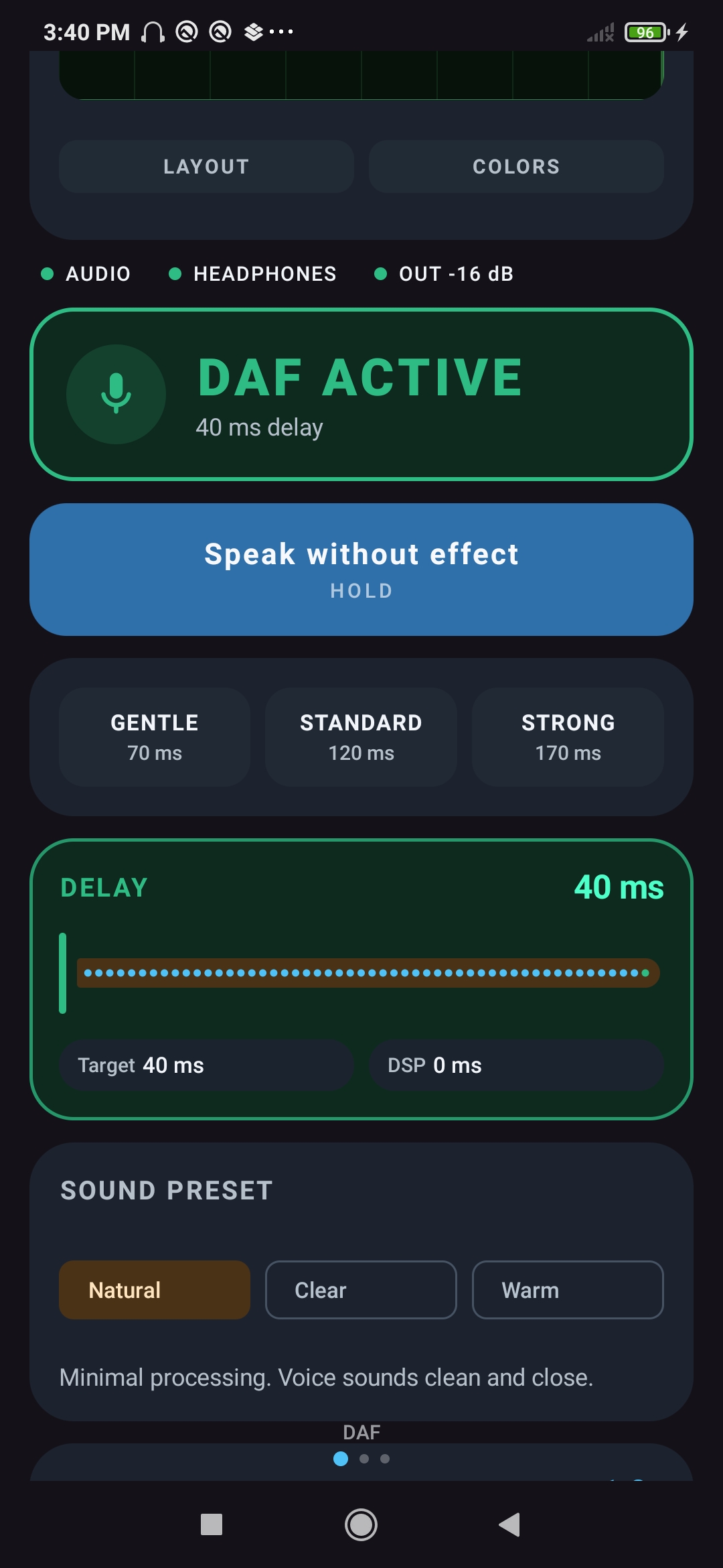 DAF with sound presets