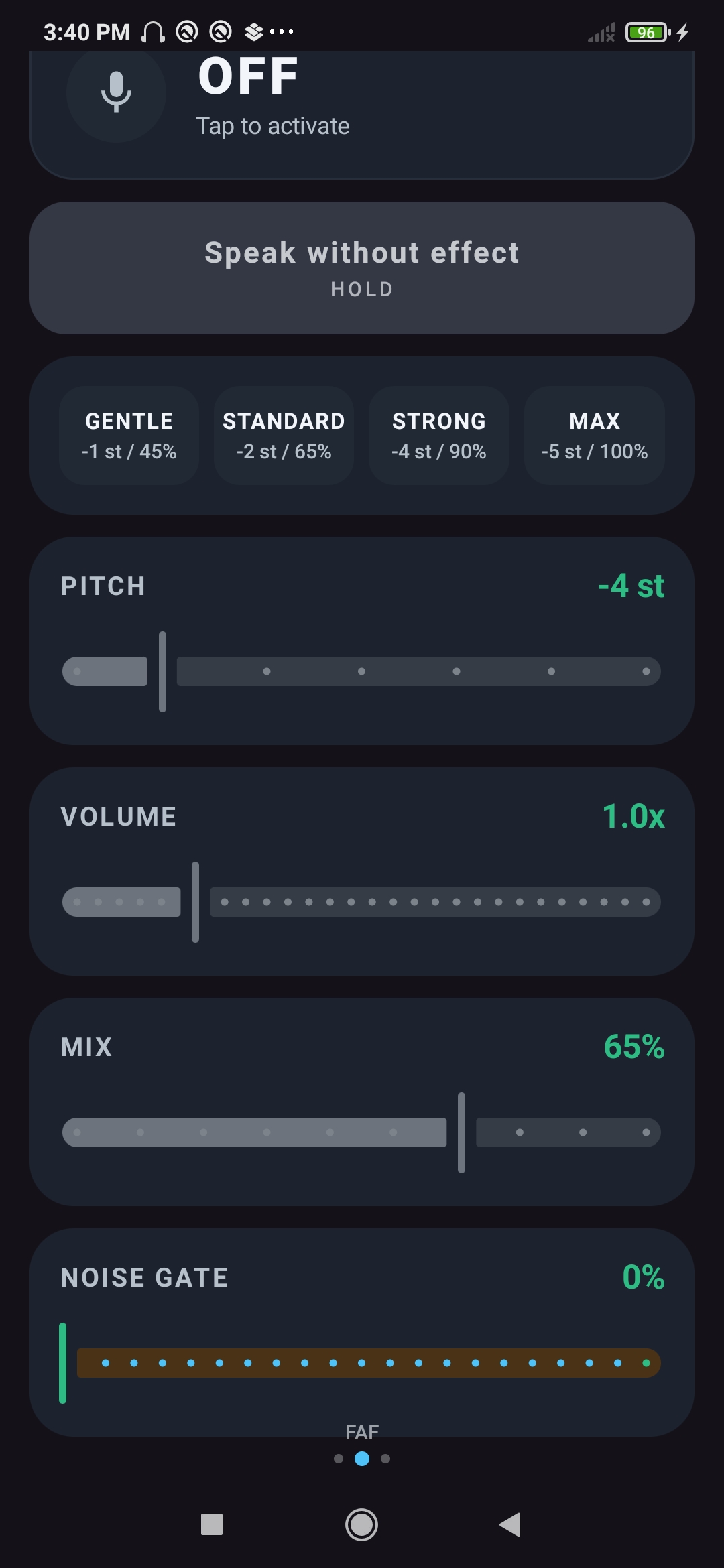FAF controls